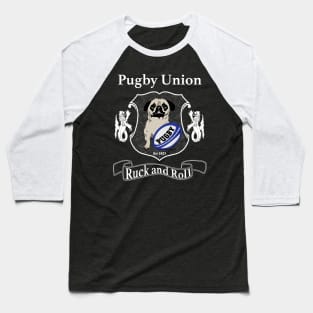 Pugby Union Funny Rugby Pug Design for Dog Lovers Baseball T-Shirt